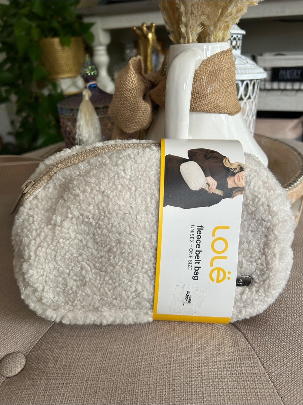 Lole Beige Sherpa Belt Bag